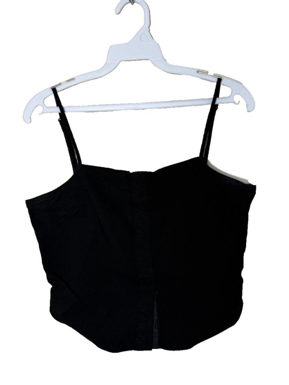 Vintage 90s Express Corset Hook Latch Top Shirt Black Grunge Baby